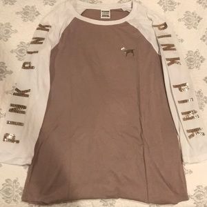 PINK nude and gold long sleeve shirt